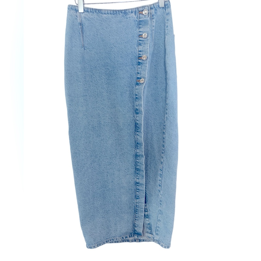 Zara Crossover Denim Midi Skirt - Picture 7 of 13